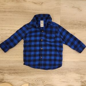 Carter's Blue & Black button Down Shirt size 18mo
